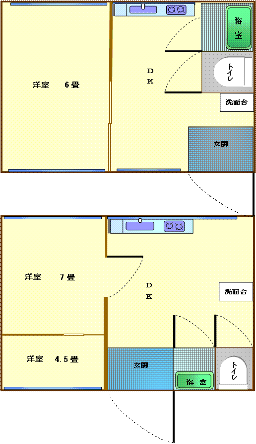 アパートの間取りです。